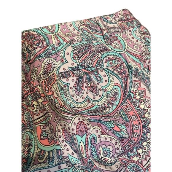Talbots Perfect Crop in Polished Paisley Lavendar, Coral, Teal, Black Size 8P - Picture 5 of 9